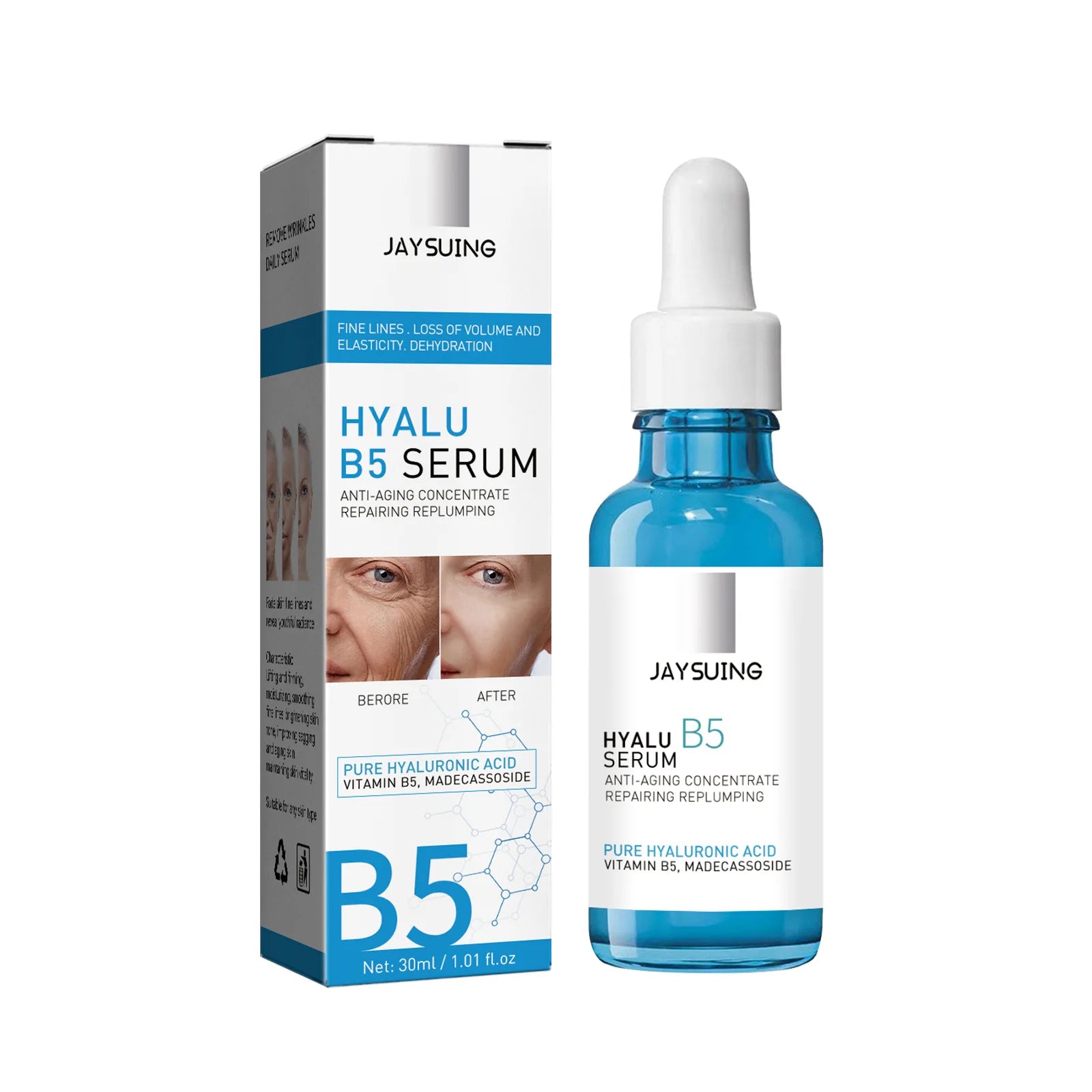 Affordable anti-aging skin serum. Made with hyaluronic acid and vitamin B5. Works well with all skin types. Pure hydrating powered by hyaluronic acid formula.